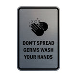 Signs ByLITA Portrait Round Don't Spread Germs Wash Your Hands Sign