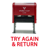 TRY AGAIN & RETURN Teacher Self Inking Rubber Stamp