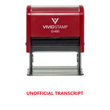 Red Unofficial Transcript Self Inking Rubber Stamp