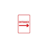 Signs ByLITA Portrait Round Entrance Right Arrow Sign with Adhesive Tape, Mounts On Any Surface, Weather Resistant, Indoor/Outdoor Use