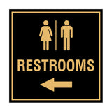 Signs ByLITA Square Restrooms left arrow Sign