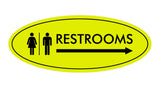 Signs ByLITA Oval Restrooms Right Arrow Sign