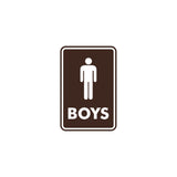 Signs ByLITA Portrait Round Boys (male bathroom icon) Sign with Adhesive Tape, Mounts On Any Surface, Weather Resistant, Indoor/Outdoor Use
