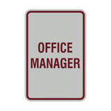 Portrait Round Office Manager Sign