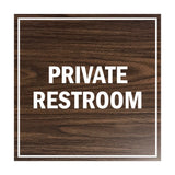 Square Private Restroom Sign with Adhesive Tape, Mounts On Any Surface, Weather Resistant