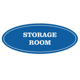 Blue Oval STORAGE ROOM Sign