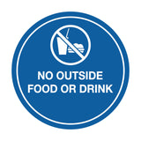 Signs ByLITA Circle No Outside Food Or Drink Sign