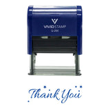 Blue THANK YOU w/ Stars Self Inking Rubber Stamp