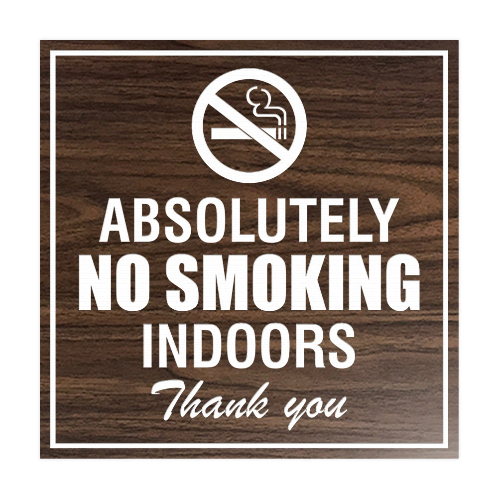 Signs ByLITA Square Absolutely No Indoor Smoking Thank You Sign