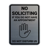 Portrait Round No Soliciting If You Do Not Have An Appointment Do Not Disturb Us Wall or Door Sign