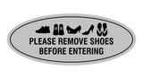 Oval Please Remove Shoes Before Entering Sign