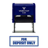 Blue For Deposit Only W/Border Self-Inking Office Rubber Stamp