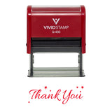 Red THANK YOU w/ Stars Self Inking Rubber Stamp