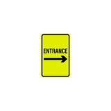 Signs ByLITA Portrait Round Entrance Right Arrow Sign with Adhesive Tape, Mounts On Any Surface, Weather Resistant, Indoor/Outdoor Use