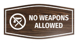 Fancy No Weapons Allowed Sign