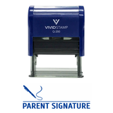 Blue PARENT SIGNATURE Self Inking Rubber Stamp