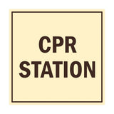 Signs ByLITA Square CPR Station Sign with Adhesive Tape, Mounts On Any Surface, Weather Resistant, Indoor/Outdoor Use