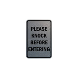Portrait Round please knock before entering Sign with Adhesive Tape, Mounts On Any Surface, Weather Resistant