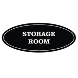 Black Oval STORAGE ROOM Sign