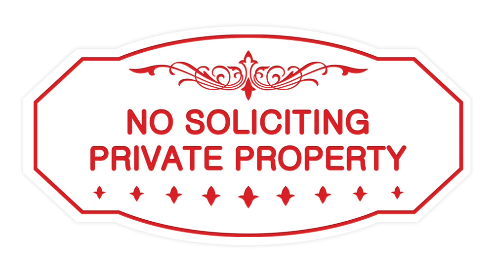 Signs ByLITA Victorian No Soliciting Private Property Sign