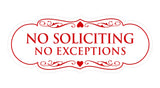 Signs ByLITA Designer No Soliciting No Exceptions Sign