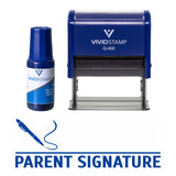 Blue Parent Signature Self Inking Rubber Stamp Combo With Refill