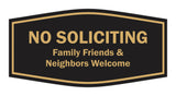 Fancy No Soliciting Family Friends & Neighbors Welcome Wall or Door Sign