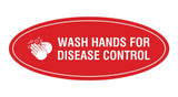 Oval Wash Hands For Disease Control Sign