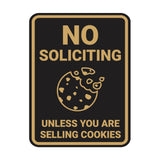Portrait Round No Soliciting Unless You Are Selling Cookies Wall or Door Sign