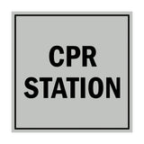 Signs ByLITA Square CPR Station Sign with Adhesive Tape, Mounts On Any Surface, Weather Resistant, Indoor/Outdoor Use