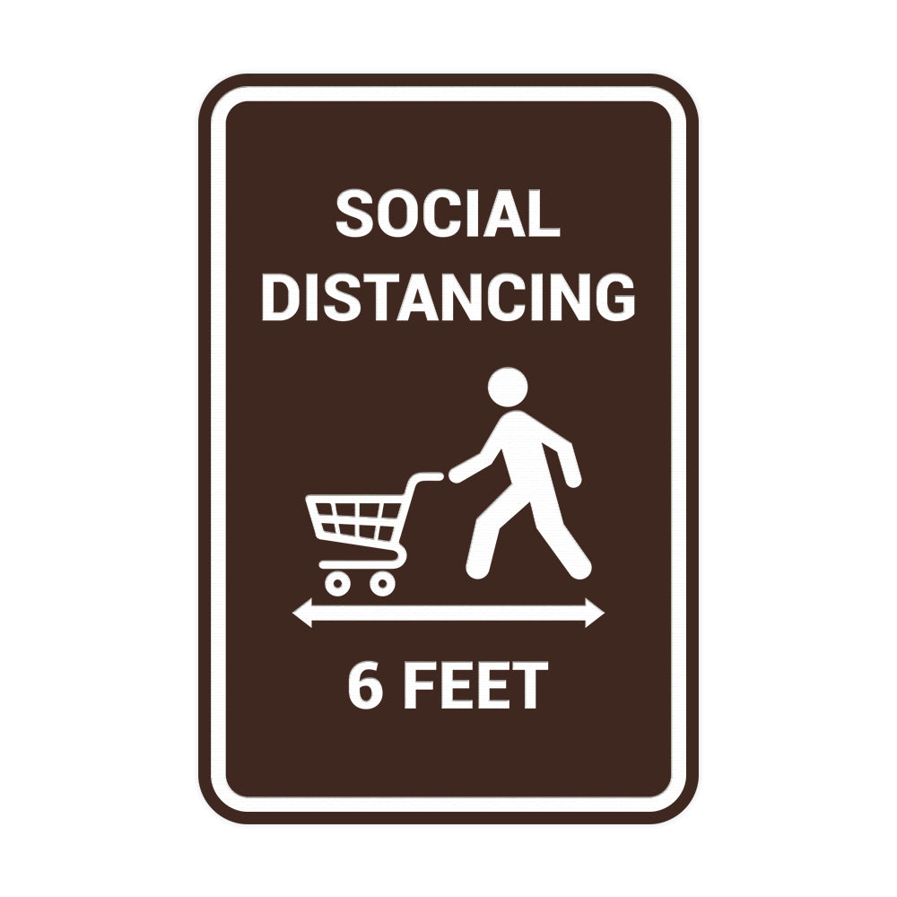 Portrait Round Social Distancing 6 Feet Sign