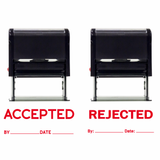 ACCEPTED / REJECTED By Date Self Inking Rubber Stamp - 2 PACK
