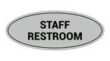 Light Gray Oval STAFF RESTROOM Sign