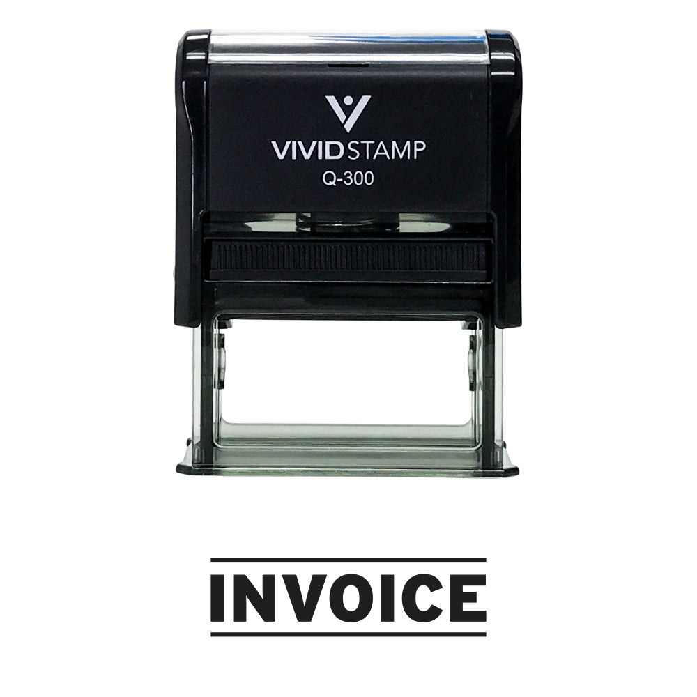 Black INVOICE Self Inking Rubber Stamp