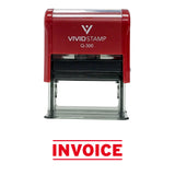 Red INVOICE Self Inking Rubber Stamp