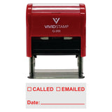 Red Called Emailed With Date Line Self-Inking Office Rubber Stamp