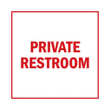 Square Private Restroom Sign with Adhesive Tape, Mounts On Any Surface, Weather Resistant
