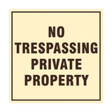 Square No Trespassing Private Property Sign with Adhesive Tape, Mounts On Any Surface, Weather Resistant