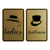 Signs ByLITA Portrait Round Ladies and gentlemen Sign Set with Adhesive Tape, Mounts On Any Surface, Weather Resistant, Indoor/Outdoor Use