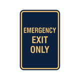 Portrait Round Emergency Exit Only Sign with Adhesive Tape, Mounts On Any Surface, Weather Resistant