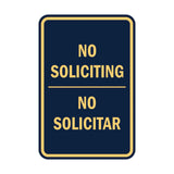 Portrait Round No Soliciting No Solicitar Sign