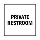 Square Private Restroom Sign with Adhesive Tape, Mounts On Any Surface, Weather Resistant