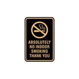 Portrait Round Absolutely No Indoor Smoking Thank You Sign