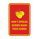 Signs ByLITA Portrait Round Don't Spread Germs Wash Your Hands Sign