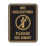 Portrait Round No Soliciting Please Go Away Wall or Door Sign