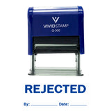 Blue Rejected By Date Self Inking Rubber Stamp