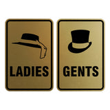 Portrait Round Ladies And Gents Sign Set