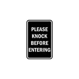 Portrait Round please knock before entering Sign with Adhesive Tape, Mounts On Any Surface, Weather Resistant