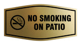 Signs ByLITA Fancy No Smoking on Patio Sign with Adhesive Tape, Mounts On Any Surface, Weather Resistant, Indoor/Outdoor Use