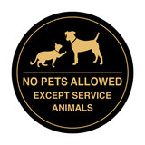Signs ByLITA Circle No Pets Allowed Except Service Animals Sign